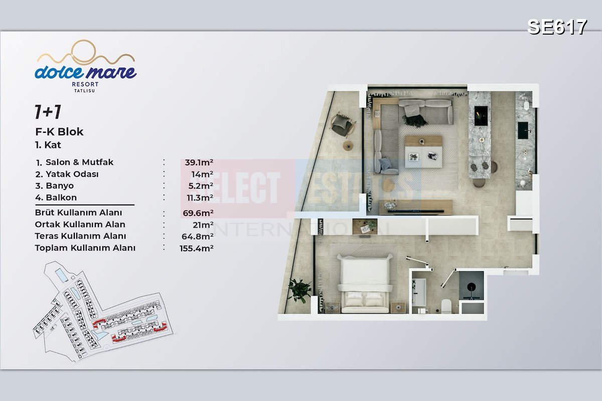 Modern Coastal Apartment in Tatlısu