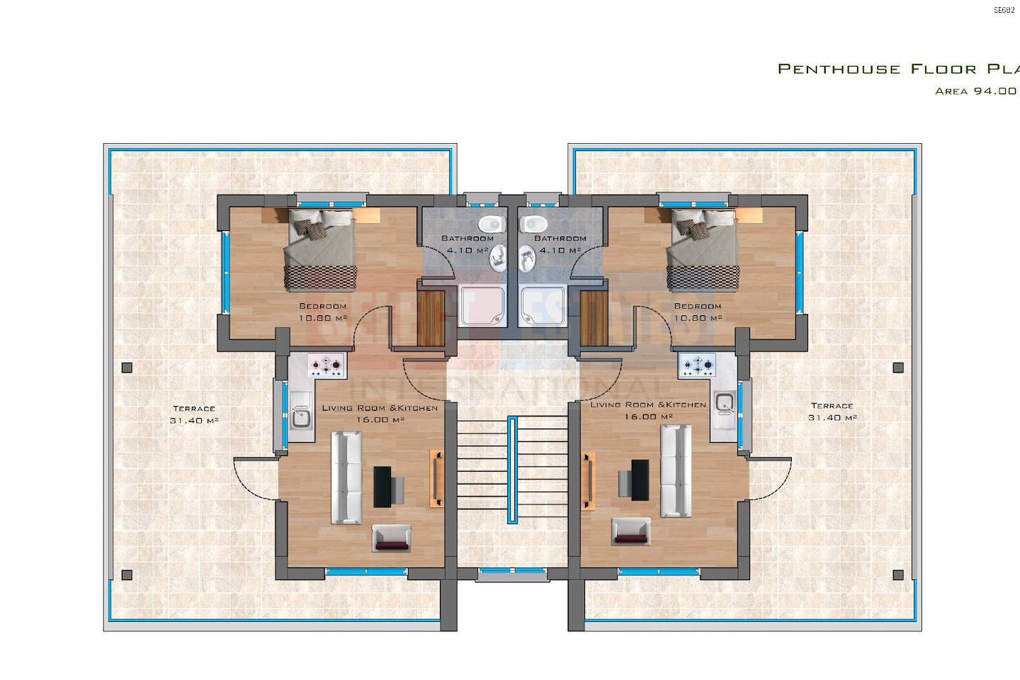SE682_032 Ready-to-Move Penthouse in İskele