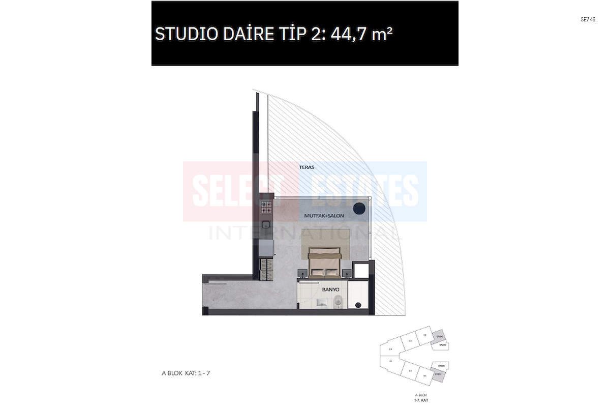 Modern Sea View Studio in Gaziveren