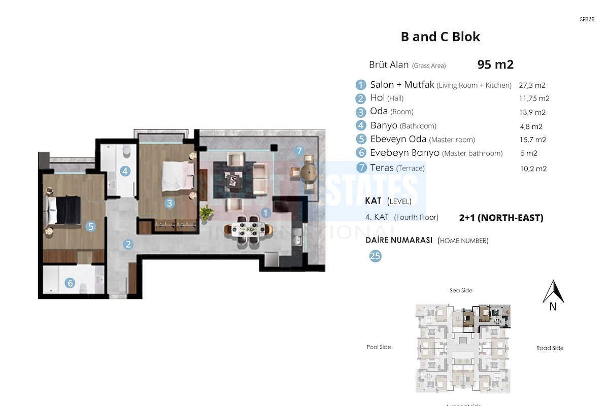 Modern 2+1 in Kyrenia Center