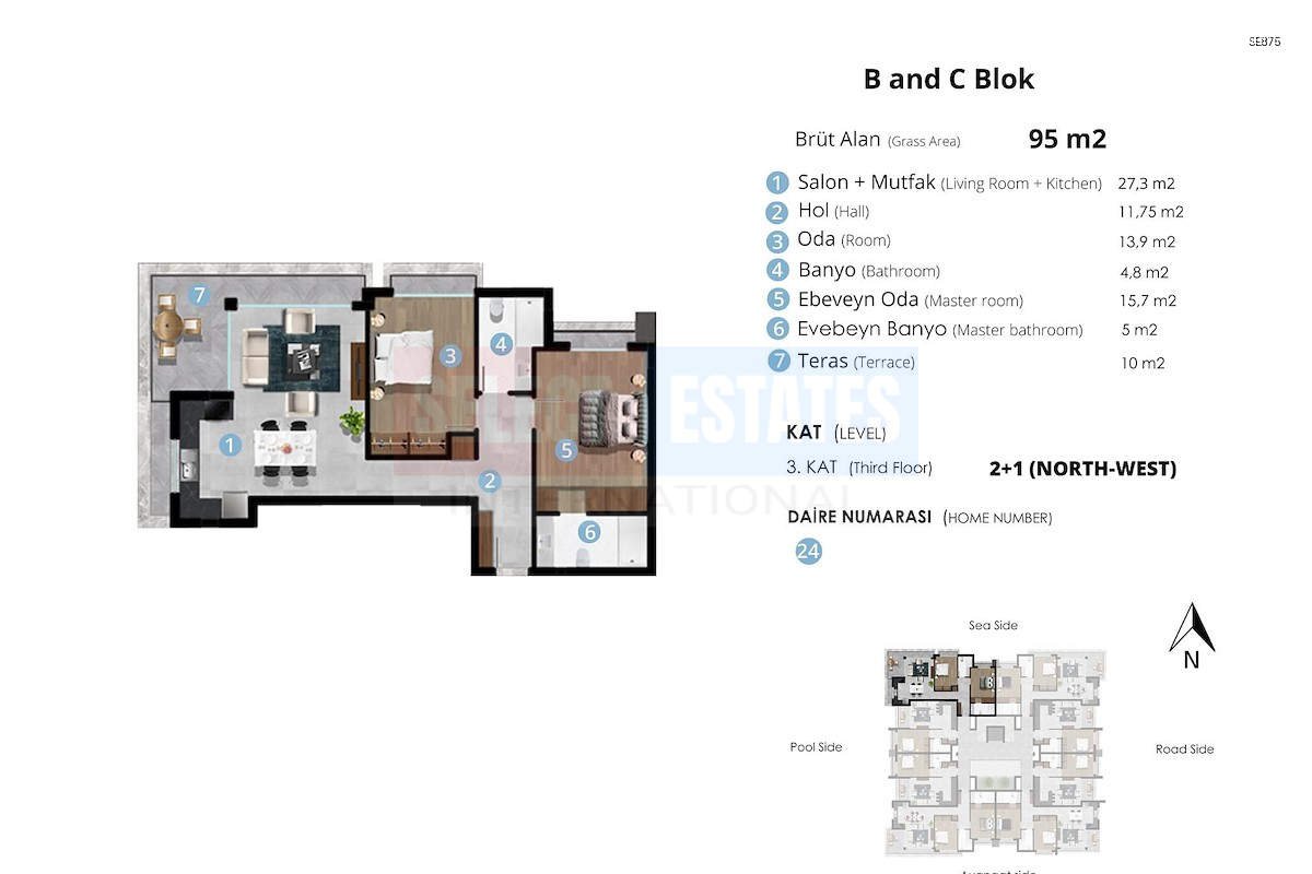 Modern 2+1 in Kyrenia Center