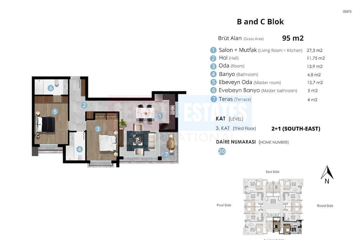 Modern 2+1 in Kyrenia Center