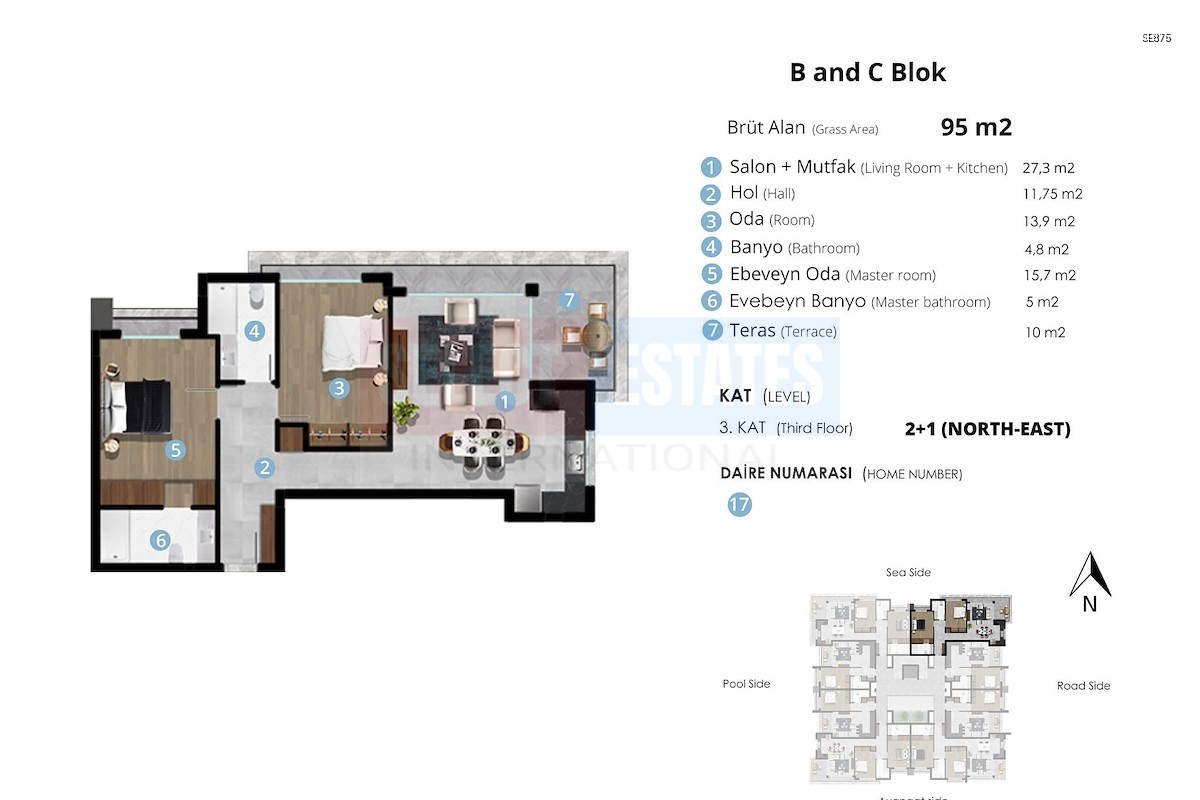 Modern 2+1 in Kyrenia Center