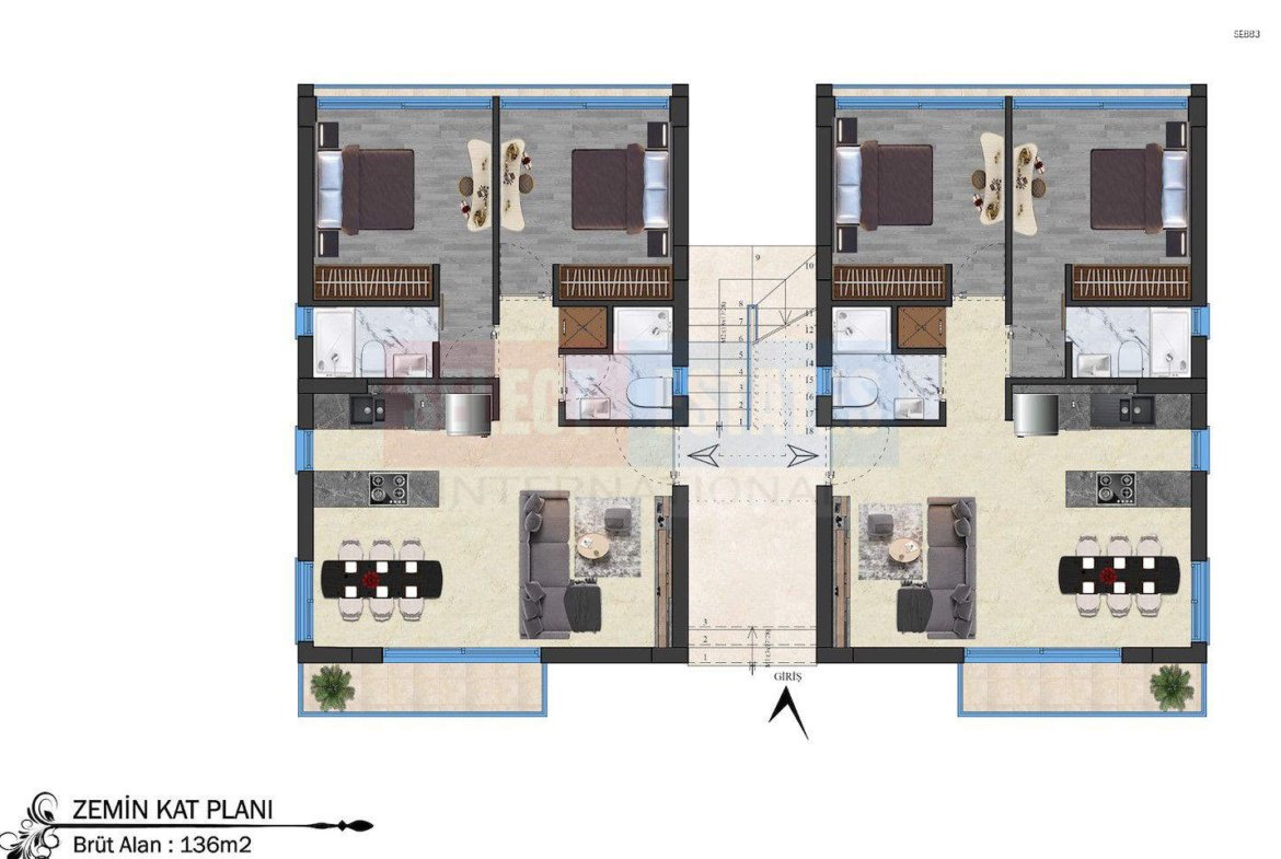 Luxury Apartment with Garden in Lapta