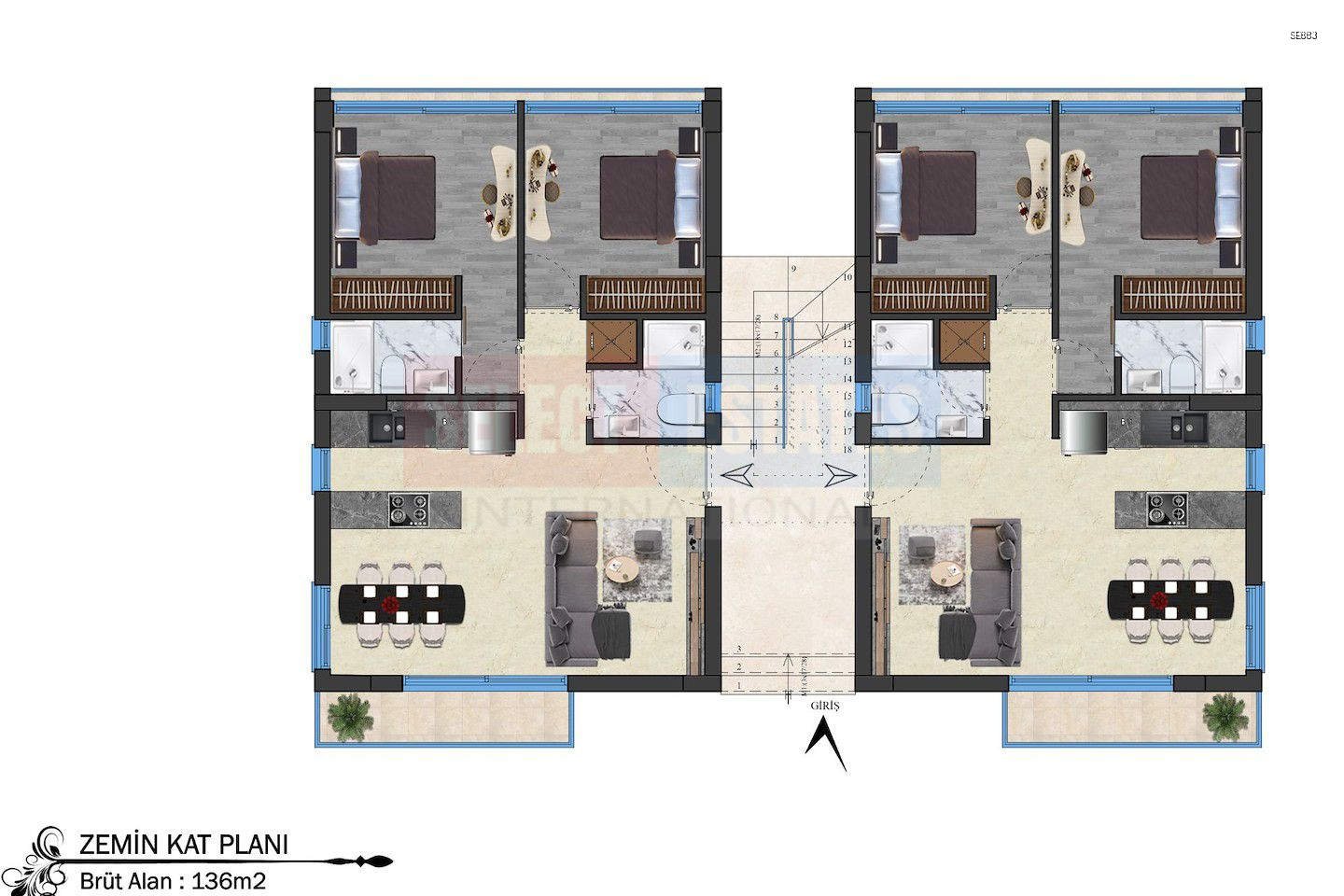 Luxury Apartment with Garden in Lapta