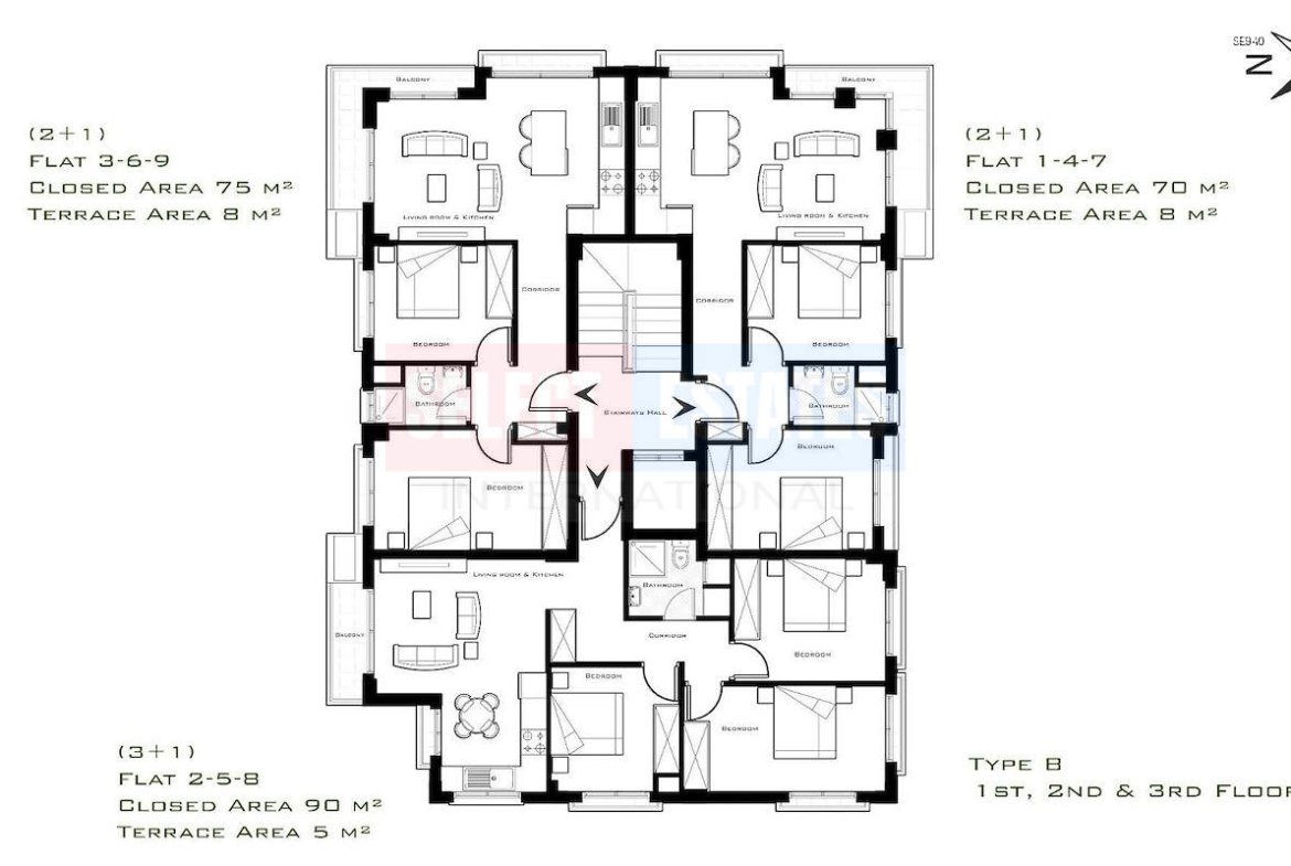 Ready 2+1 Apartment in Kyrenia Center