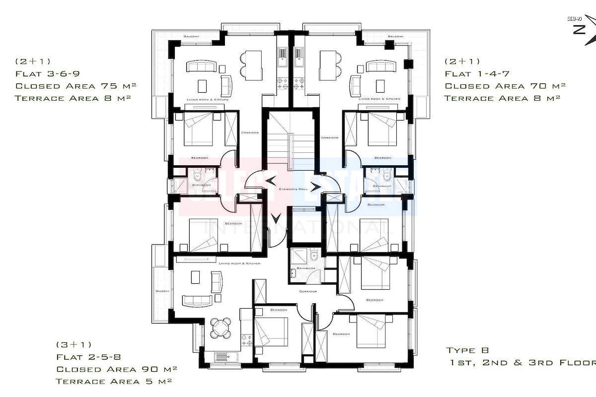 Ready 2+1 Apartment in Kyrenia Center
