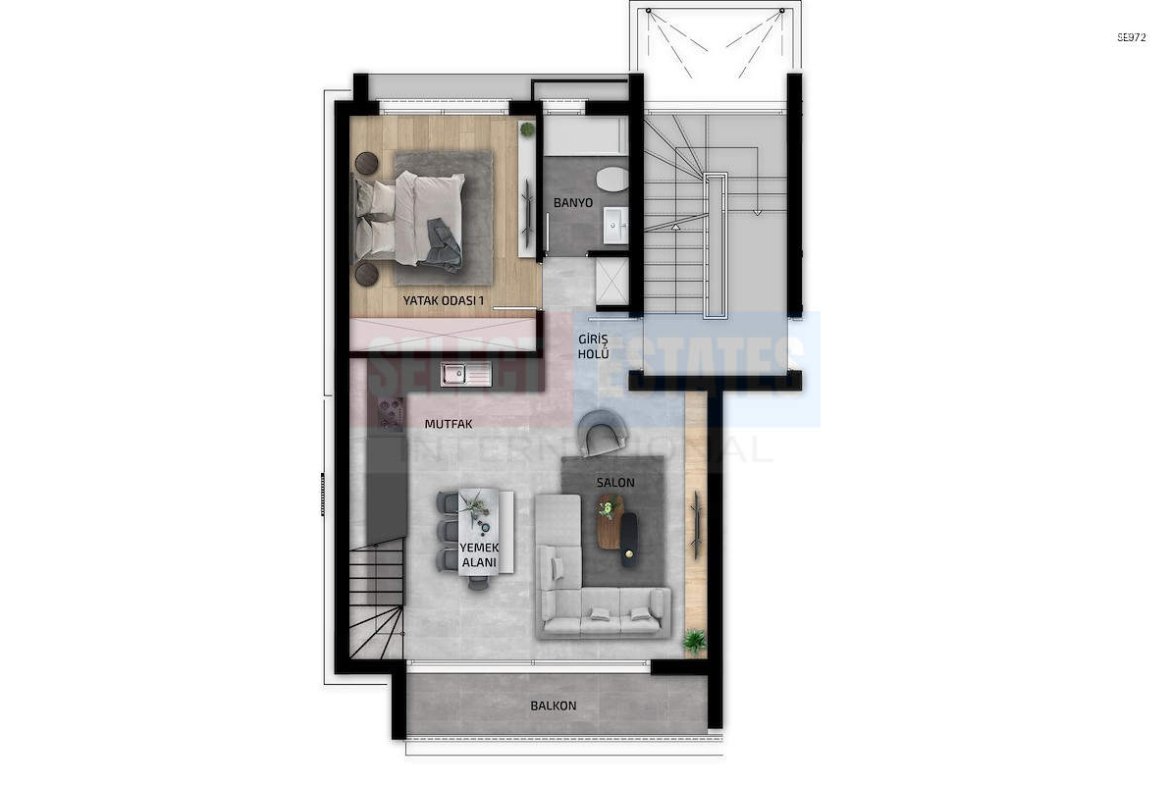 Duplex with Sea View in İskele