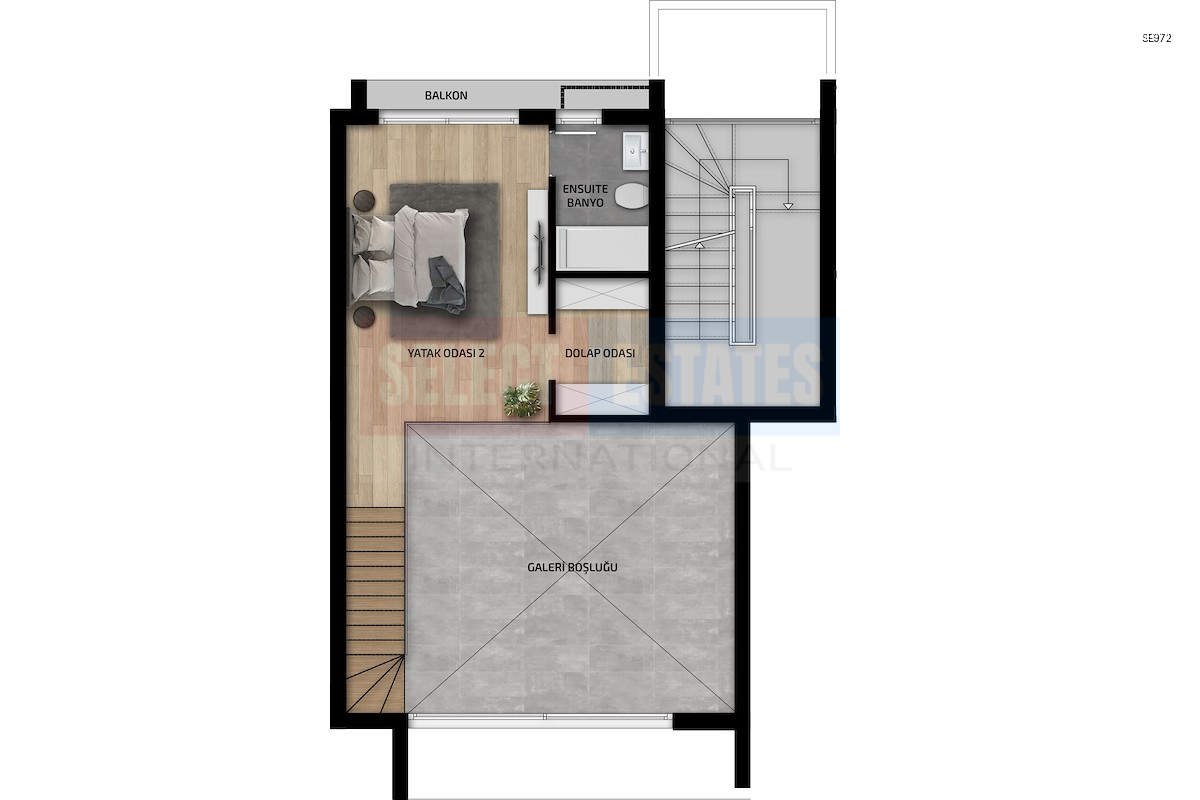 Duplex with Sea View in İskele