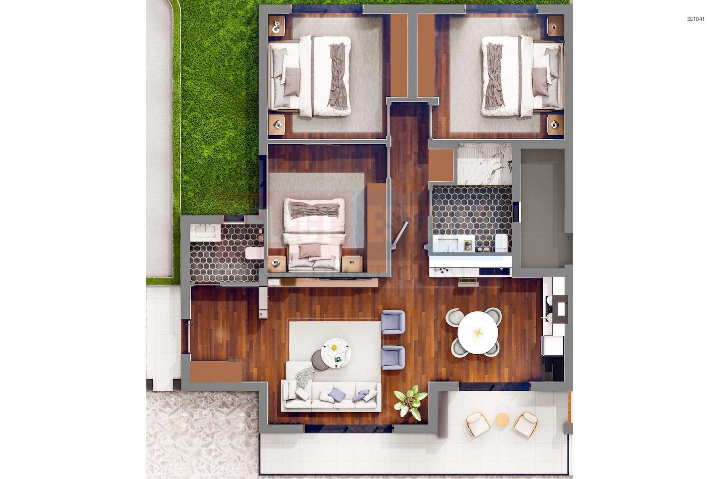 SE1041_021 Ready-to-Move Garden Apartment in Iskele