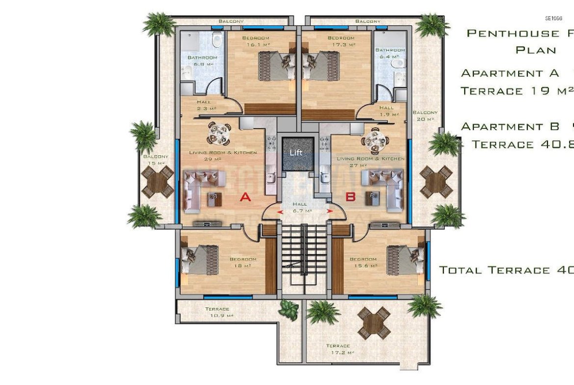 Ready to move in Penthouse in Famagusta