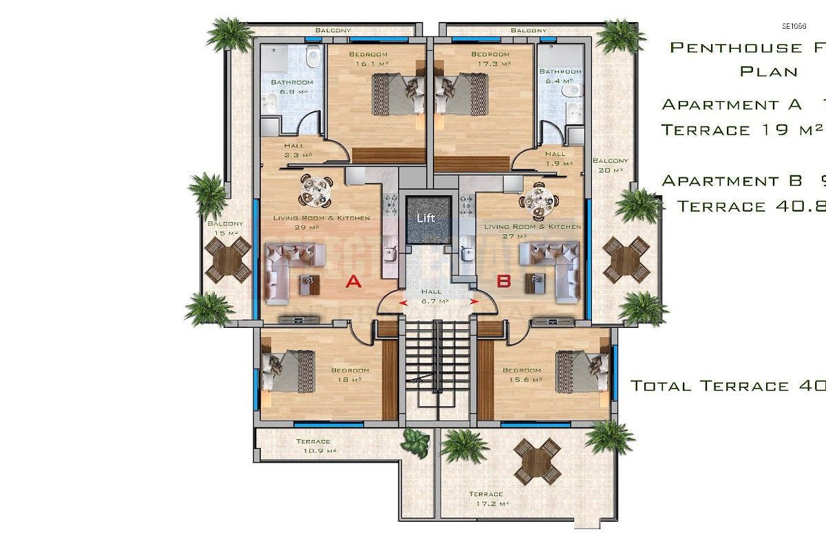 Ready to move in Penthouse in Famagusta