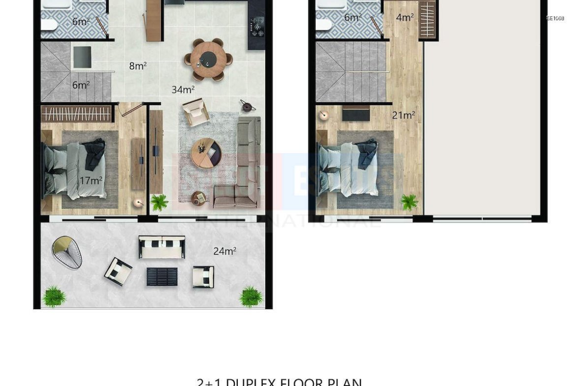 Duplex Penthouse with Terrace in İskele
