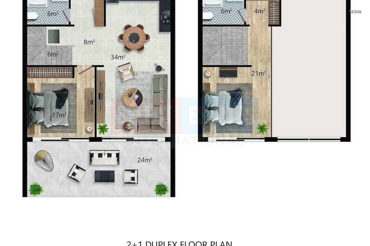 Duplex Penthouse with Terrace in İskele