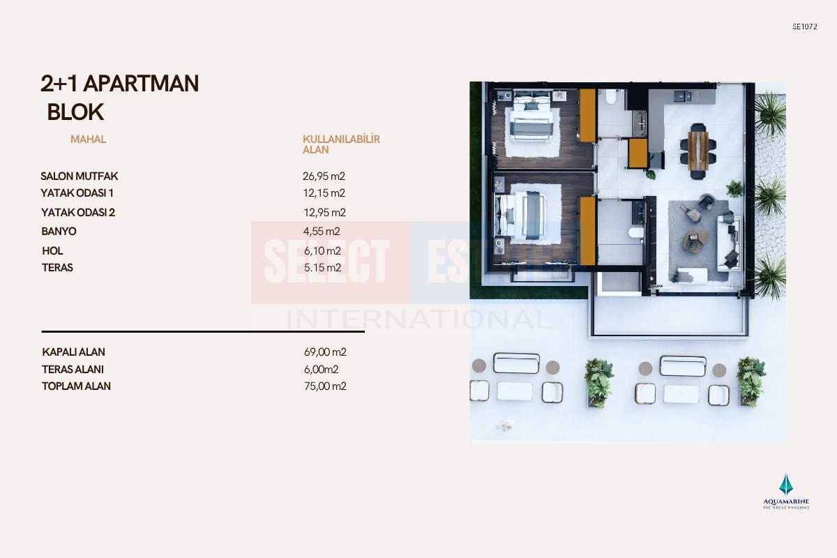 Luxury 2+1 Apartment in İskele Boğaz