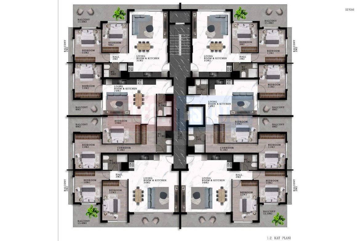 Modern 2+1 Apartment in Tuzla