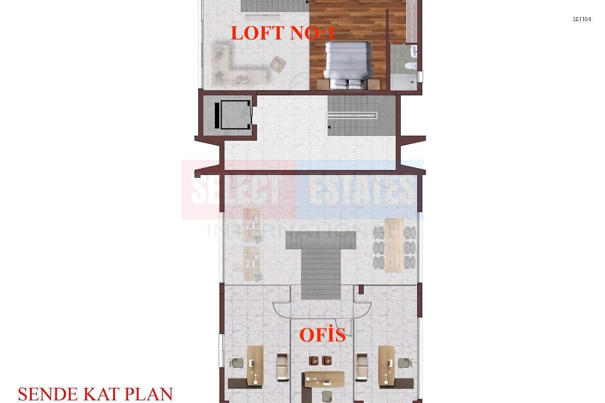 SE1104_004 Immediate Delivery Loft Apartment in Alsancak