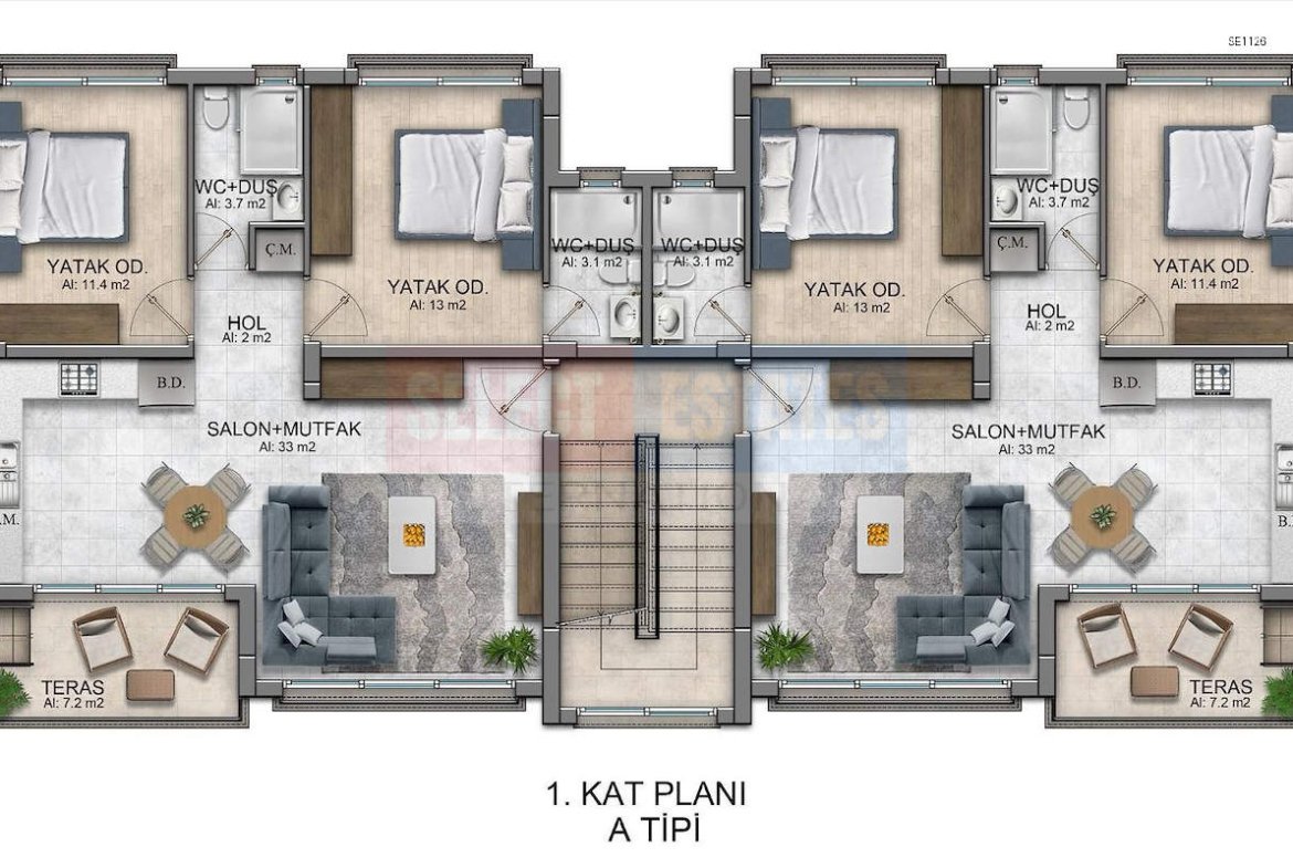 Ready Penthouse with Sea View in Lapta