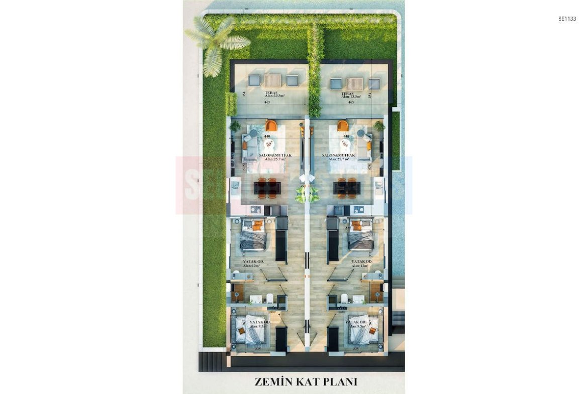Modern Garden Apartment in Lapta