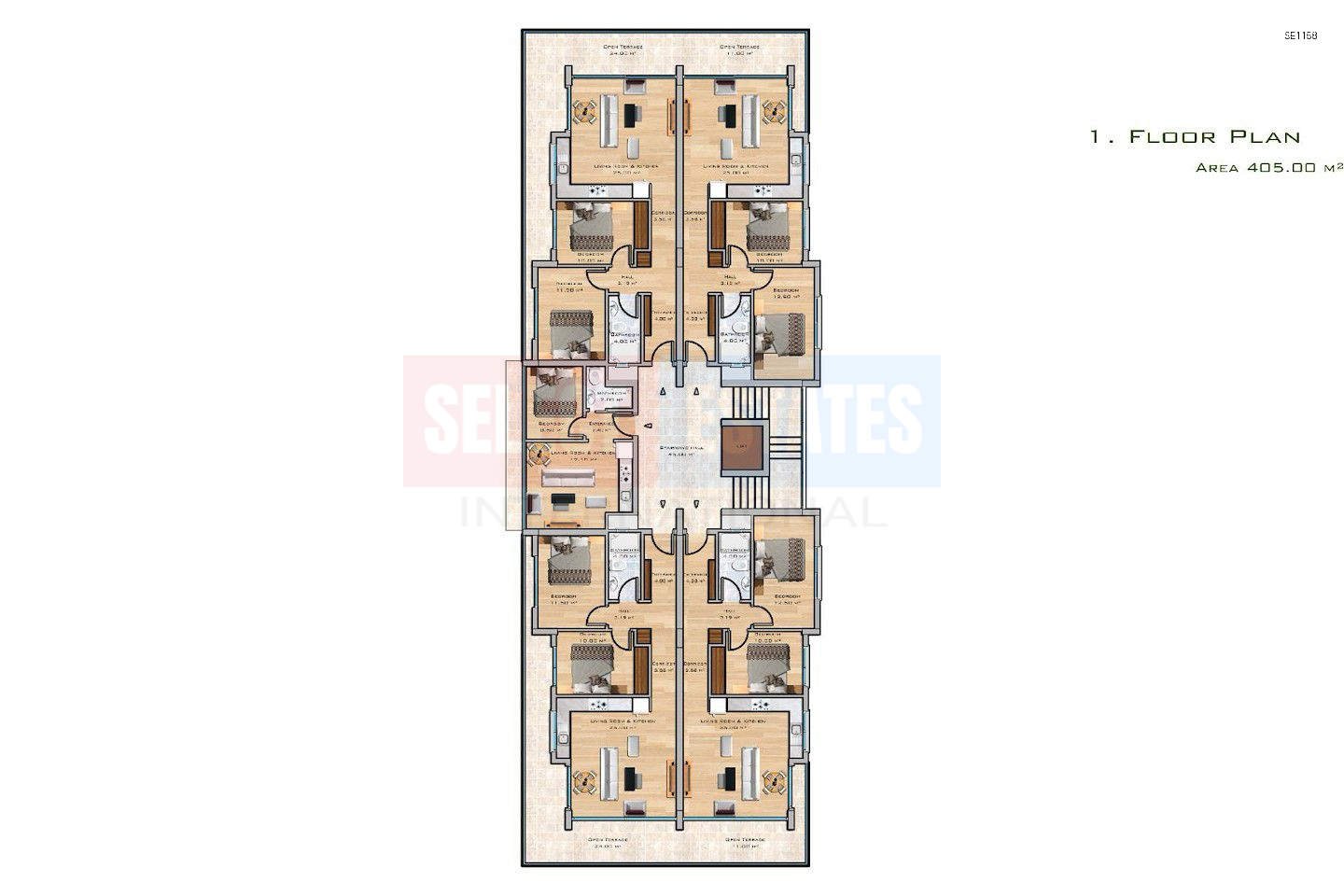 SE1158_016 Ready Apartment with a View in Kyrenia Center