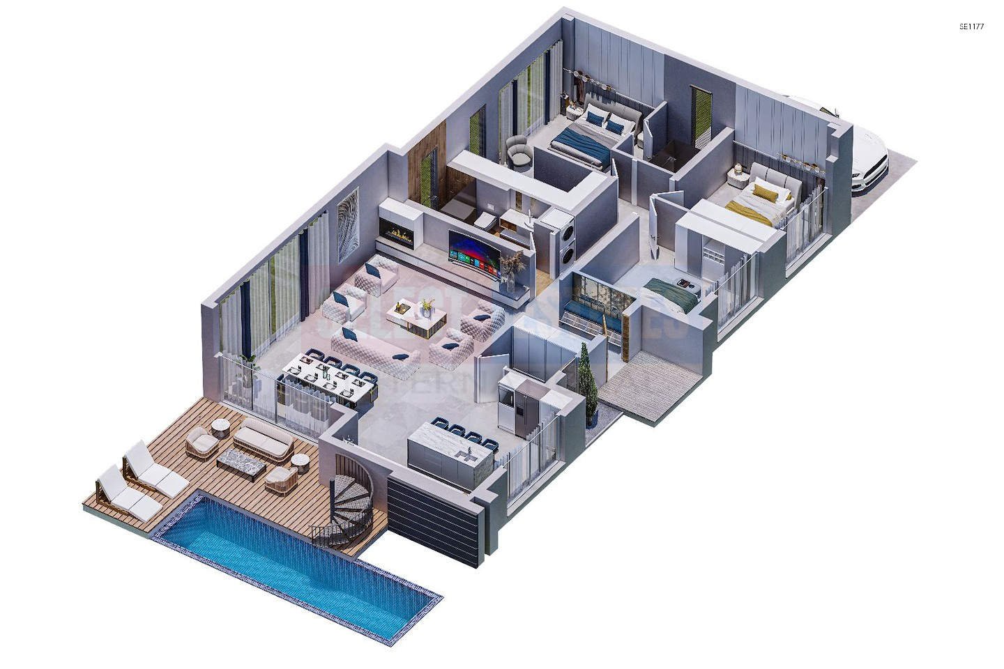 Ready Bungalow with Pool in Iskele