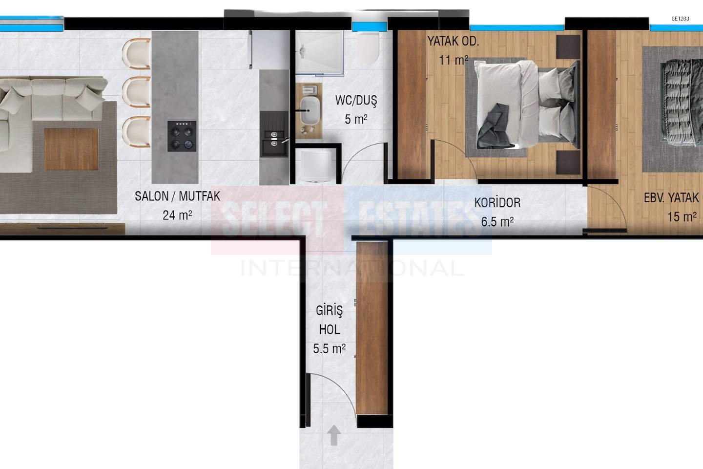Modern 2+1 Apartment in Famagusta