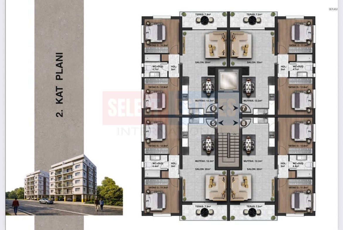 Modern 2+1 Apartment in Famagusta