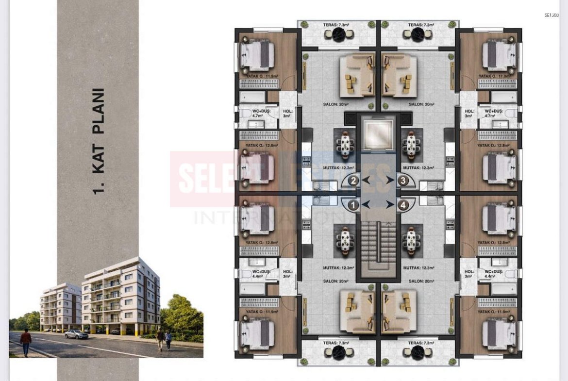 Modern Two-Bedroom Apartment in Baykal, Famagusta, Northern Cyprus
