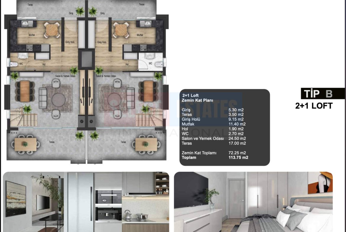 Modern 2+1 Townhouse in Alsancak