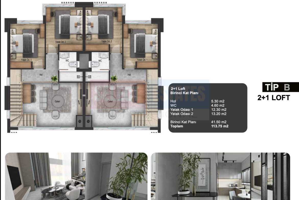 Modern 2+1 Townhouse in Alsancak