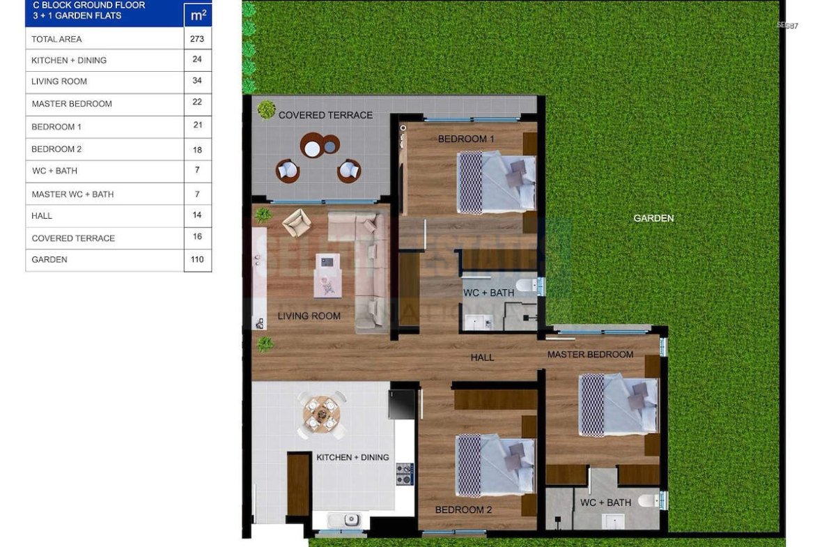 Luxury Garden Apartment in Tatlısu