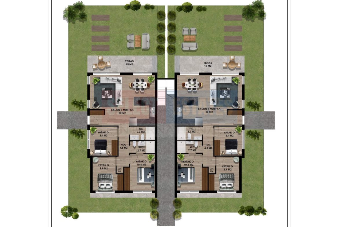 3+1 Apartment with Garden in Lapta