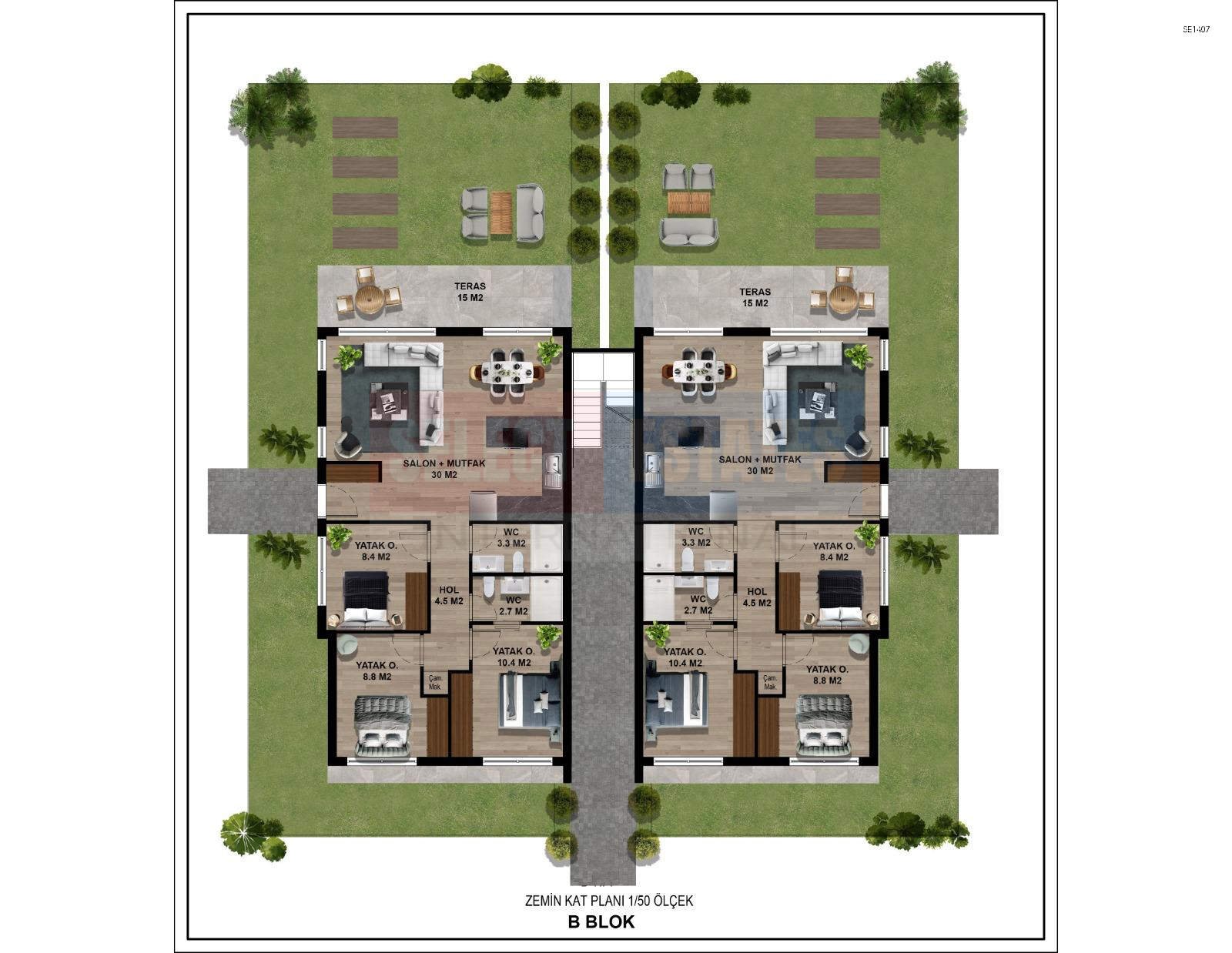 3+1 Apartment with Garden in Lapta